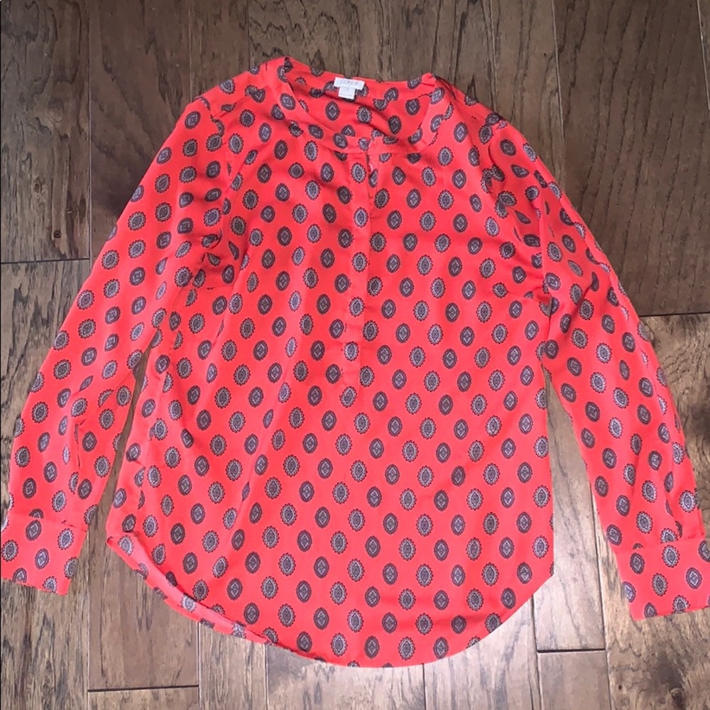 J. Crew Red Blouse